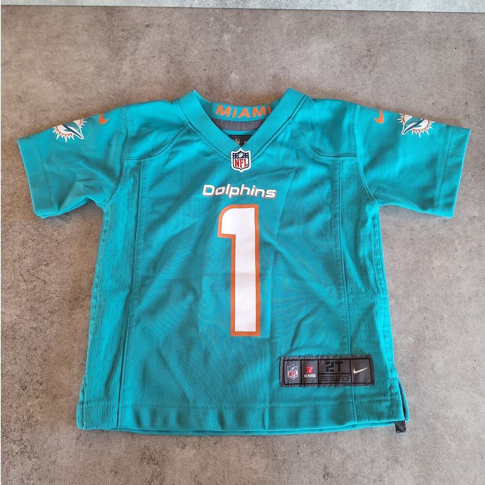 NIKE NFL Miami Dolphin's #1 Tagovailoa Toddler Jersey T-shirt little boy 2T kids